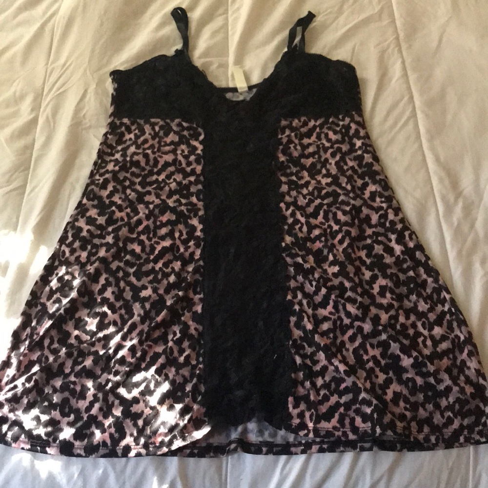 Lace and satin nightgown